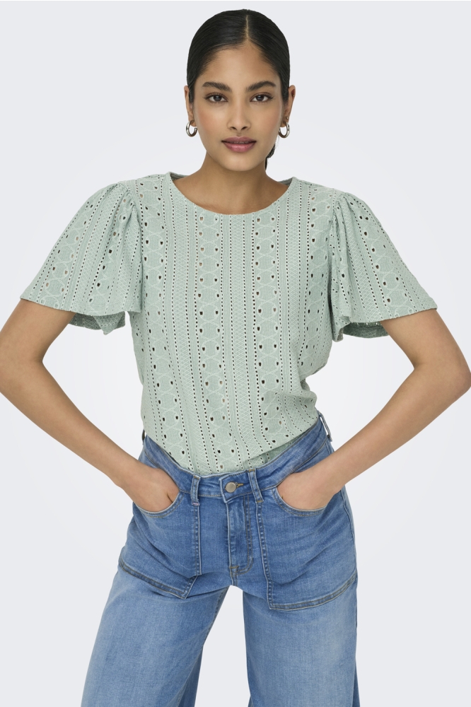 ONLRIVERSIDE S/S FLAIRED TOP JRS 15312474 JADEITE